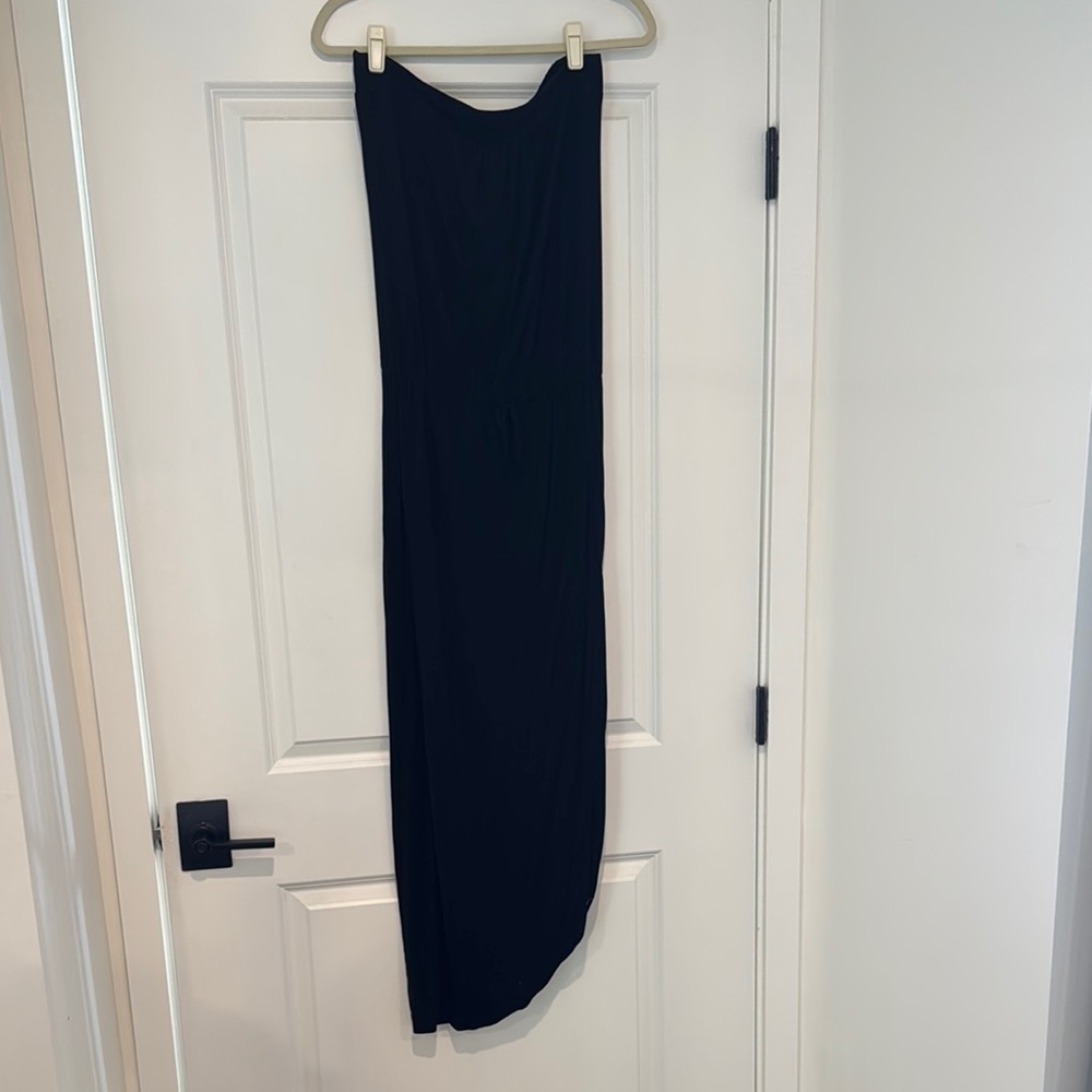 Casual Black strapless Maxi Dress